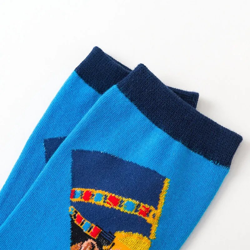 Носки унисекс для мужчин и женщин; хлопковые носки в стиле Харадзюку; милые хлопковые носки с рисунком Ван Гога; забавные носки в повседневном стиле в стиле ретро
