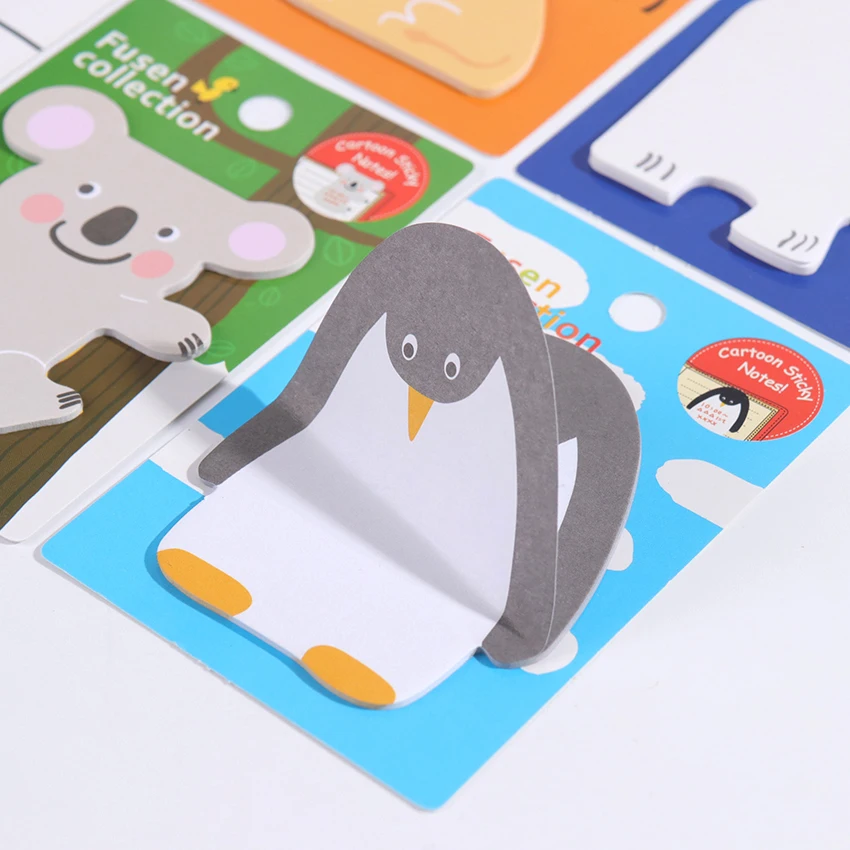 

1PC/20 Sheets Cute Animals Memo Pad Sticker Notes Stationery School Student Learning Supplies Label Stickers