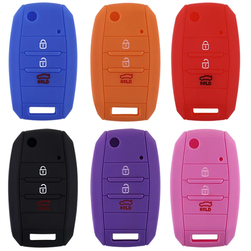 

3 Button Fit For Kia Sportage Cerato Optima k5 Rio Carens Rondo Cee'd Picanto k2 Soul Sorento Ski Silicone Key Cover Case Fob