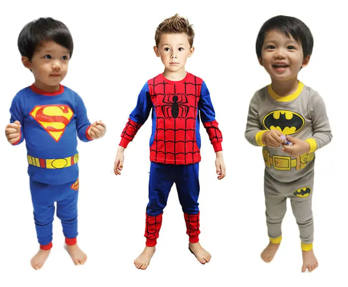 2 Pcs Spiderman Batman Superman Bebe Garcons Enfants Enfants Infantil T Shirt Top Pantalon Pyjamas Pyjamas Pijamas Ensemble Ropa De Bebe Aliexpress