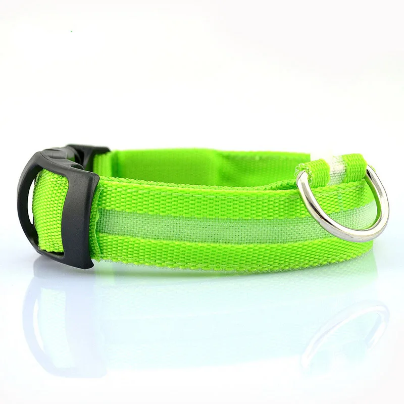 Adjustable Nylon LED Pet Dog Collar Night Safety Flashing Glow puppy collar Dog harness Dogs Luminous Fluorescent Collars7