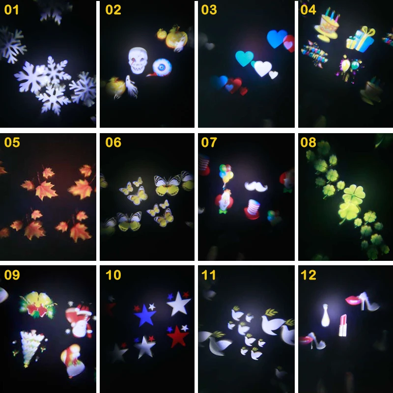 Снежинка звезда проектор атмосфера праздничное освещение вне сада Рождественская лампа лампочка для дискотеки лазер водонепроницаемый 12 узор