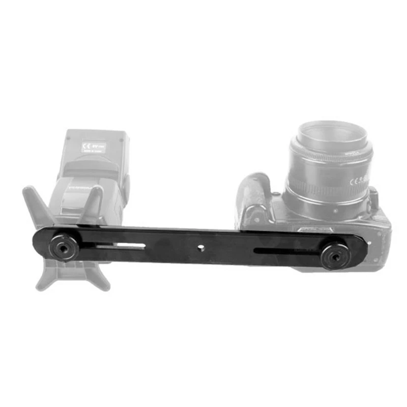  Universal Light Stand Holder Camera Dual Flash Bracket Hot Shoe Bracket Mount Tripod With 2 Screws 