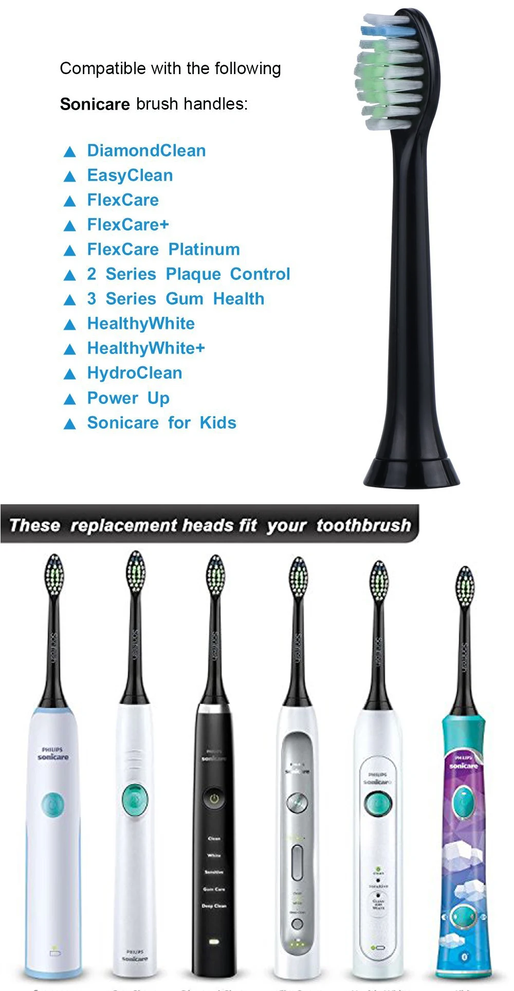 12 шт./лот сменные насадки для зубной щетки для Philips Sonicare DiamondClean HydroClean Black HX6064 насадки для электрической зубной щетки