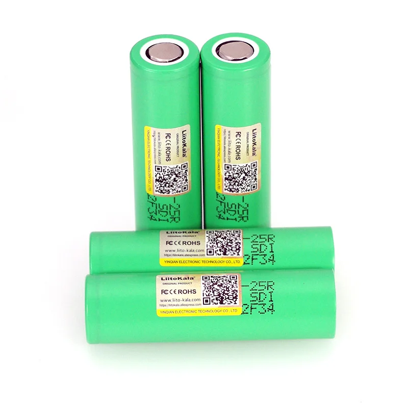 LiitoKala 18650 2500 mAh аккумуляторная батарея 3,6 V INR1865025R 20A разрядные батареи для использования в электронных сигаретах