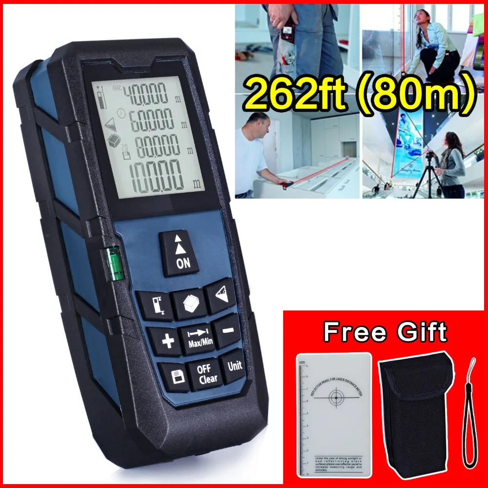 

Dark blue 245ft (80m) Laser Distance Meter Laser Rangefinder