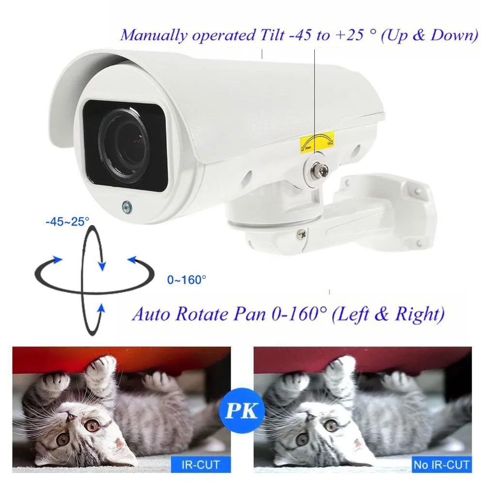 4в1 CVI TVI CVBS AHD 1080P 4x зум Мини PTZ пуля камера IR открытый Full HD 2.0MP 10x Автофокус зум 5-50 мм варифокальный ptz cam