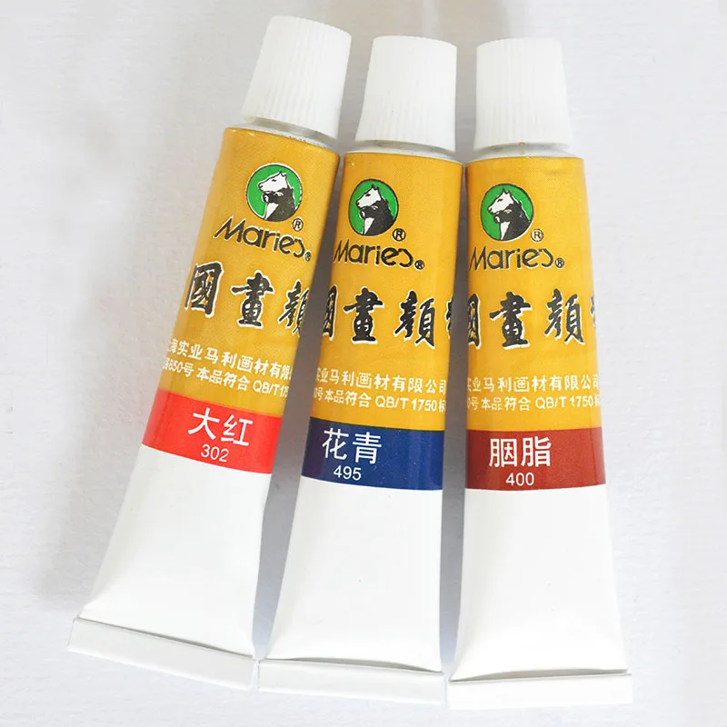 Maries Chinese Painting Pigment 12/18/24/36 Color Chinese Painting Set Beginner Pigment Set