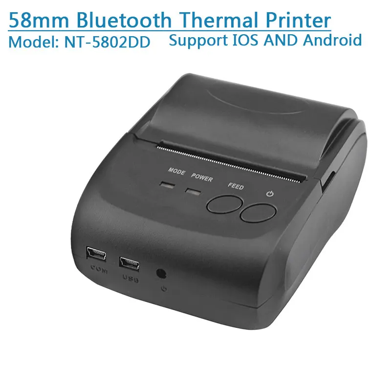 NETUM портативный мини 58 мм Термопринтер мини 80 мм чековый принтер Мобильный USB чековый принтер - Цвет: NT-5802DD 58mm