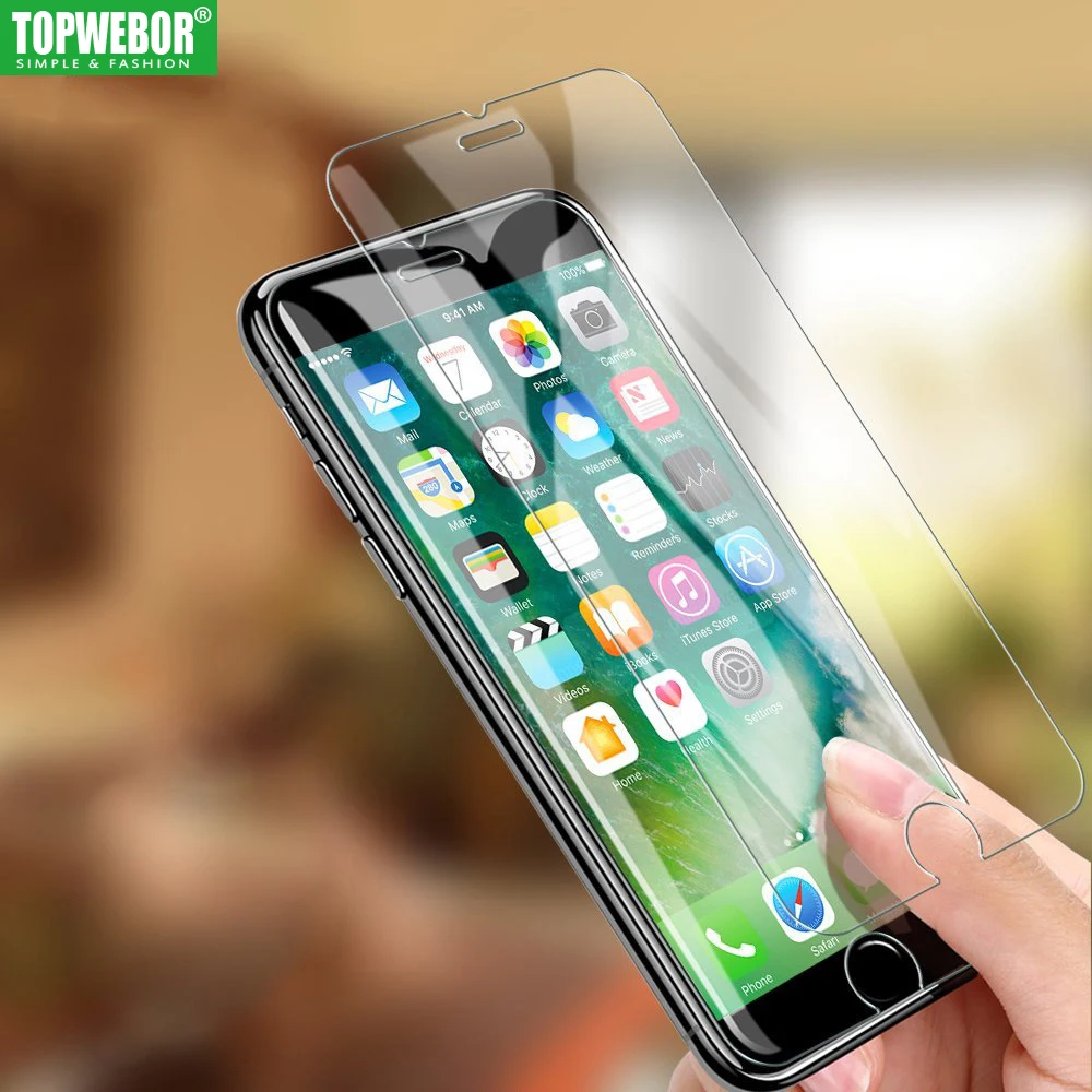 Topwebor 9H Tempered Glass for iphone 8 7 6 6s Plus 5 5s SE Screen