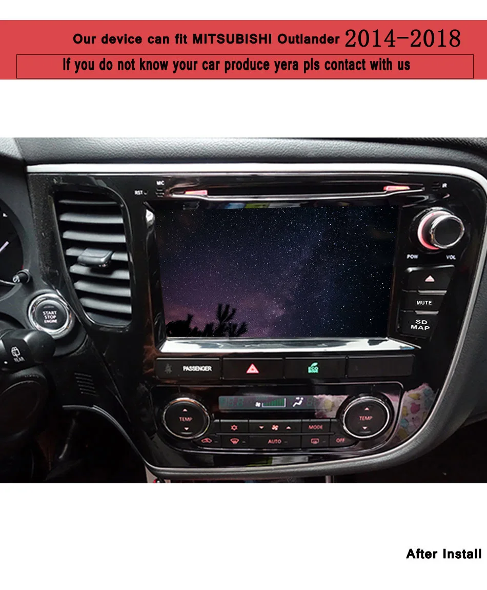 Excellent octa core Android 9.0 Car DVD CD radio audio stereo pc tablet tape recorder headunit For Outlander 2014 2017 gps sat nav bt sd 1