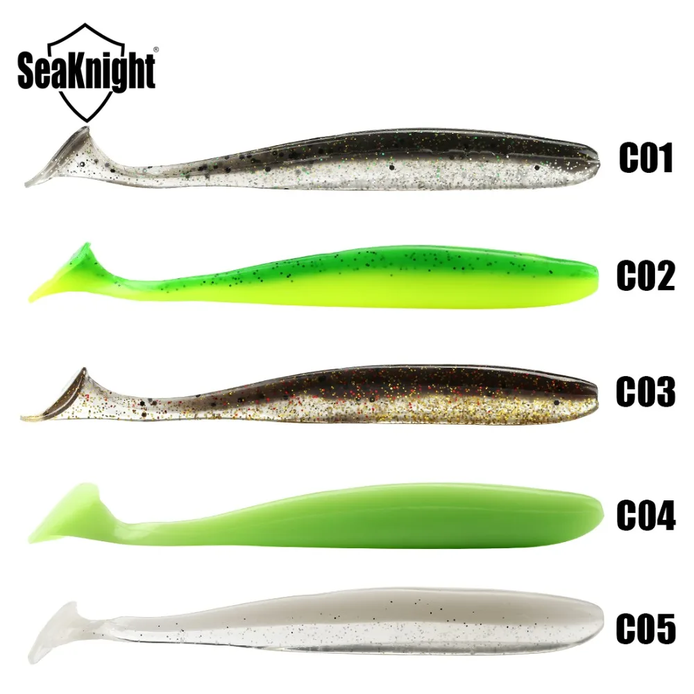 Бренд SeaKnight, SL015 мягкие приманки 6 шт./пакет 7g 4.5in 114 мм Искусственные приманки 5 цветов T-Tail Worm для рыбалки, мягкие блесны на удочку