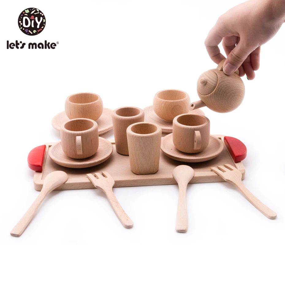 Давайте сделаем Деревянные Монтессори Ранние развивающие детские игрушки деревянные детские зубы малыш ролевые игры кухня игрушка