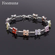Цветочный браслет, Классический Шарм, сияющий AAA циркон, дизайнерские браслеты для женщин, вечерние, подарок, ювелирное изделие 3A