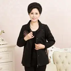 Куртки для мамы среднего возраста хлопковая куртка с цветочным принтом однобортная верхняя одежда, женская одежда, куртки-293150-2