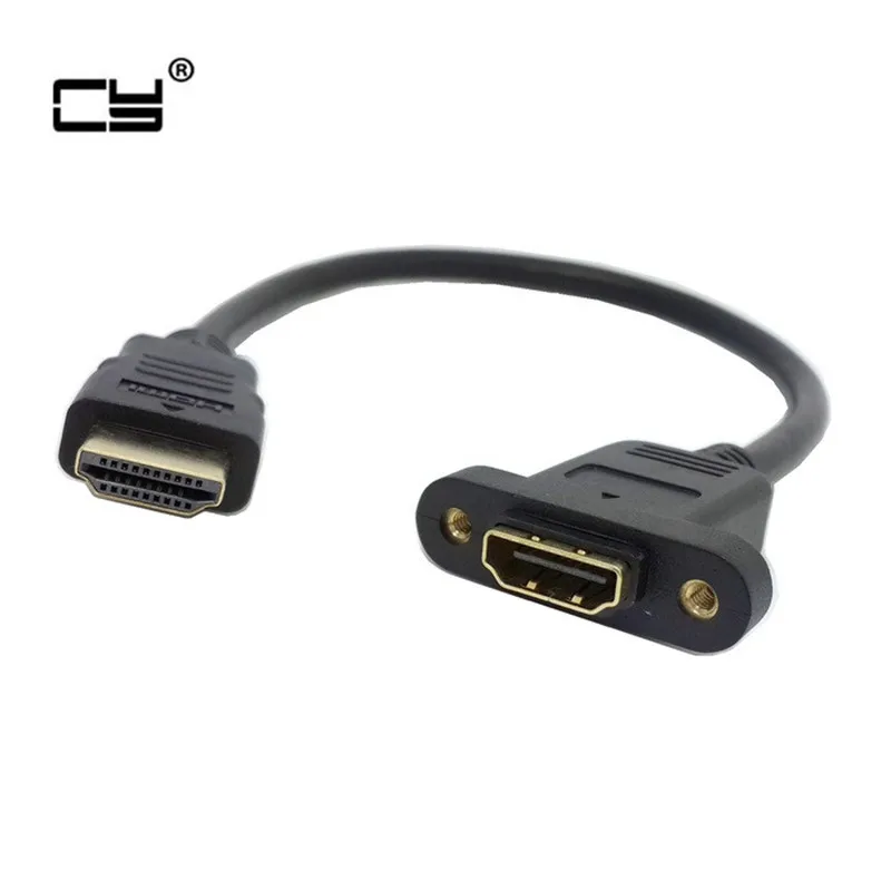 

1.4V 3D HD-compatible Male to Female Line Panel Mount 1080P Extension Adaptor For Monitor Projector BD Player 30cm/1ft 60cm/2ft