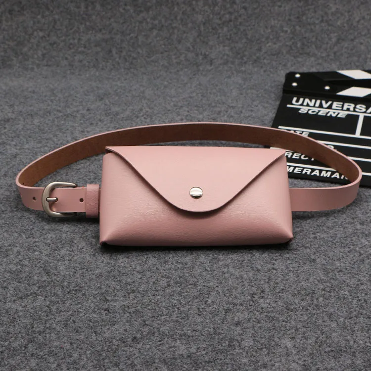 Поясная сумка, женская мода, натуральная кожа, поясные сумки, женские поясные сумки, водонепроницаемый пояс, Женская поясная роскошная сумка для телефона - Цвет: Розовый
