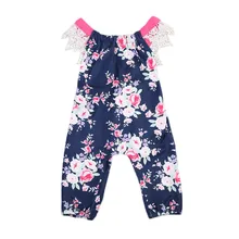 Pudcoco/комбинезон с цветочным рисунком для маленьких девочек; комплект одежды с цветочным принтом для новорожденных; Одежда для новорожденных; кружевной комбинезон; Модный Детский костюм с открытой спиной