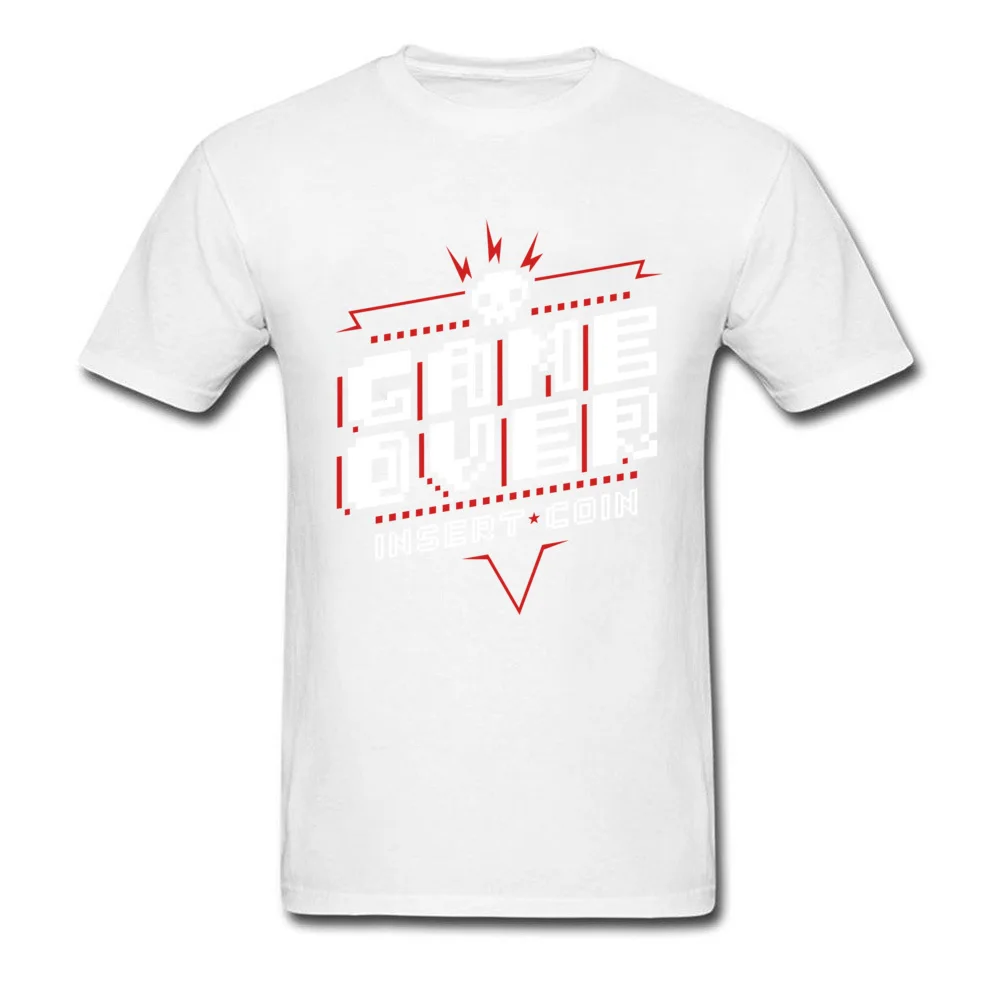 Game Over Red Father Day Pure Cotton Crewneck Tees Short Sleeve Printed On Tee Shirts Dominant Fitness Tight T Shirts Game Over Red white
