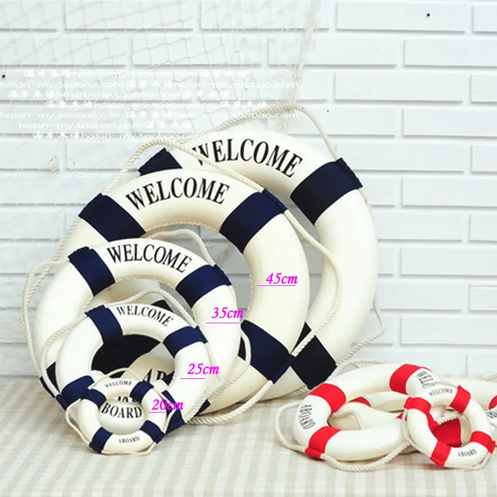 Welcome Nautical Wall Decor Ship Boat Ring Life Buoy Preserver Home Coffee Bar Wall Hanging Decor  14cm