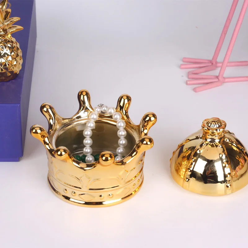 Высококачественный современный керамический конфетный держатель в форме короны, ваза для сладостей