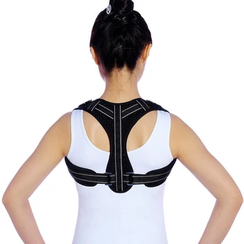 

Therapy Clavicle Spine Corrector Breathable Back Shoulder Posture Medical Back Bandage To Relief Back Pain Black