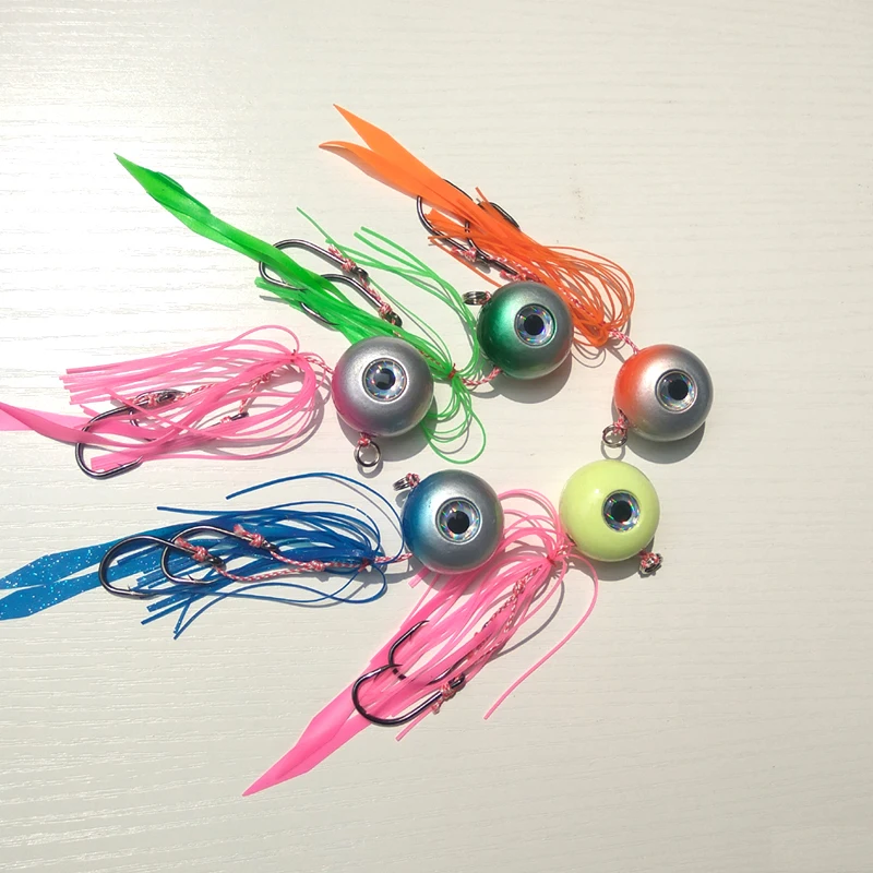 5pcs 50g/80g Lead Fish With Skirt Lead Jig Jig Head Metal Jig Mixed 5