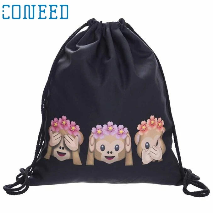 

Charming Nice CONEED Drawstring Backpacks Fashion Unisex Emoji Backpackss 3D Printing bags Drawstring Backpacks Jn1 Y30