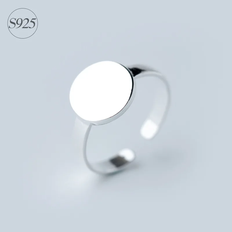 

New Men Women Solid 925 Sterling Silver JEWELRY Adjustable Plain Polished Round Ring Geometric 925-Sterling-Jewelry GTLJ732