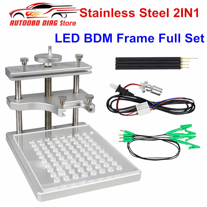 

Best Metal LED BDM FRAME Stainless Steel 2IN1 With 4pcs Probe ECU Programming Bracket For KTAG KESS FGTECH ECU Chip Tuning Tool