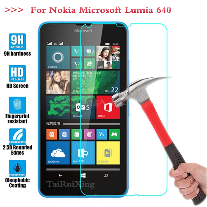 

Screen Protector Film 0.3mm 9H 25D Front Premium Tempered Glass For Nokia Microsoft Lumia 640 Lumia640 Dual Sim Lte 5.0" N640
