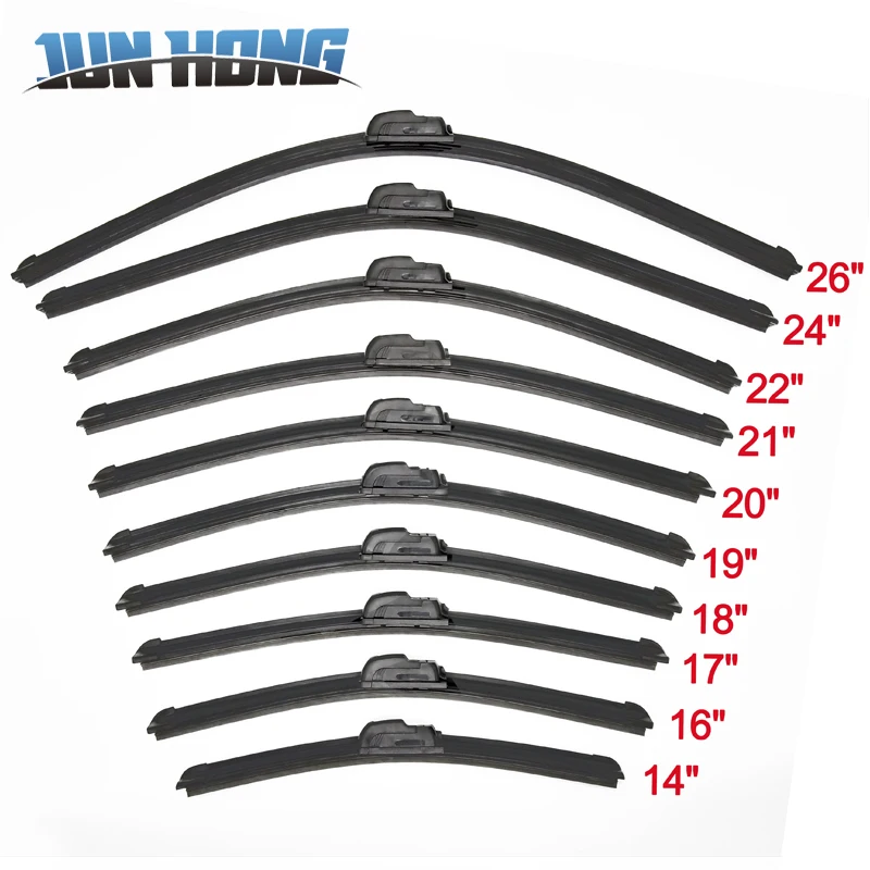 

Universal U-type Soft Frameless Bracketless Rubber Car Windshield Wiper Blade 14'' 16'' 17'' 18'' 19'' 20'' 21'' 22'' 24'' 26''