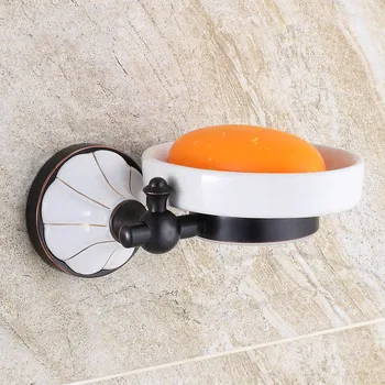

Villa Black Soap Dish Rack Round Base Bathroom Soap Net Holder European Toilet Soap Box Holder Retro Dish Holder