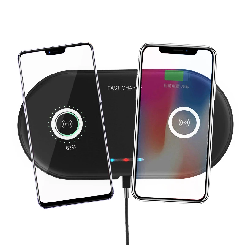 Беспроводное зарядное устройство для телефона 2 в 1 iPhone X XR XS Samsung Galaxy S9 Plus Note 8