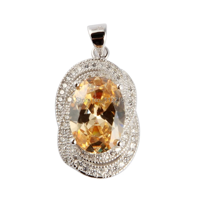 

Wholesale Cute Micro inlays Jewelry Morganite Cubic Zirconia beautiful Silver Plated Pendant R3179