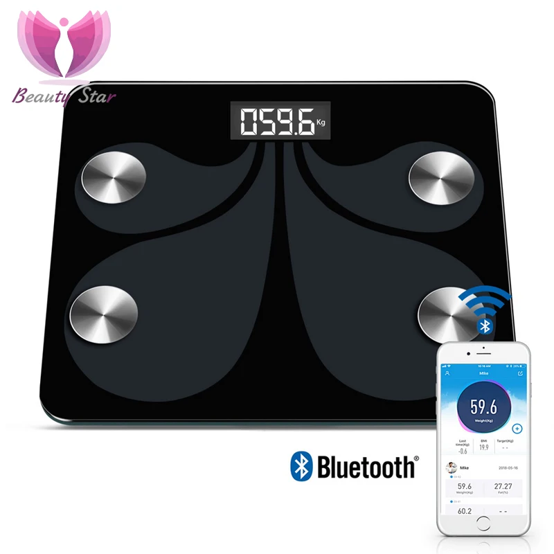 Beauty Star весы для жира и тела цифровые весы для ванной весы Bluetooth бытовые весы для жира и тела умные весы BMI анализатор тела