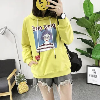 

2018 Spring Women's Heat Sell Pure Cotton Printing Pullover Spring Woman