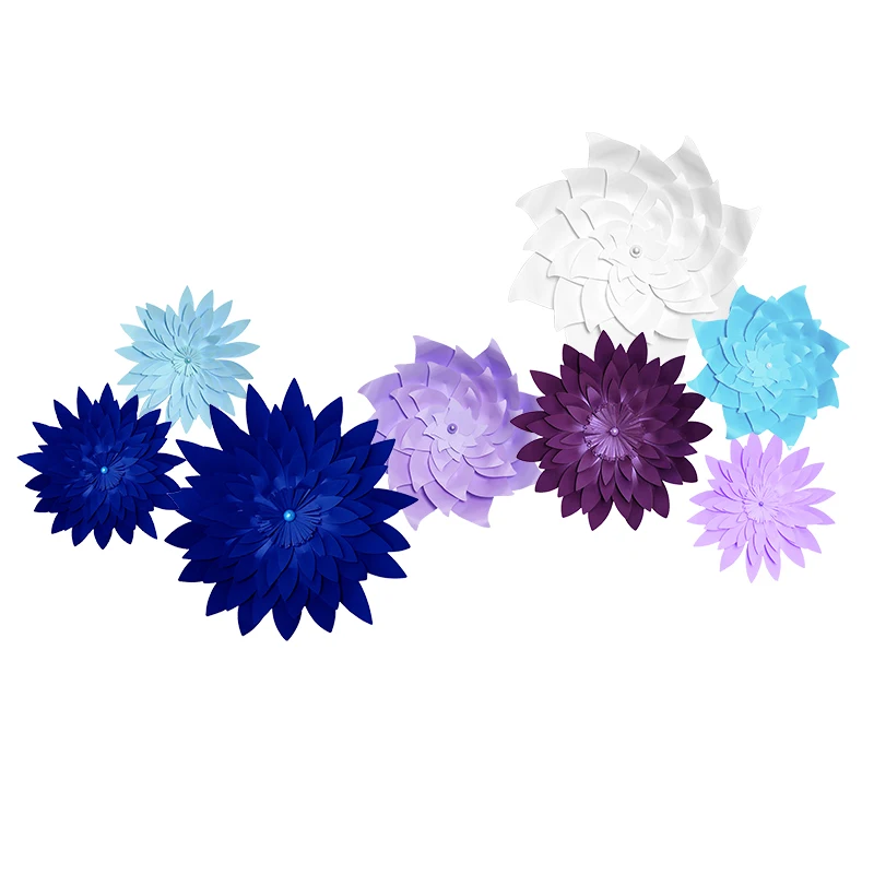 

HAOCHU Half Made 8pcs Romantic Paper Flowers Valentine Wedding Background Decor Photo Booth Set Backdrop Hen Party Supplies