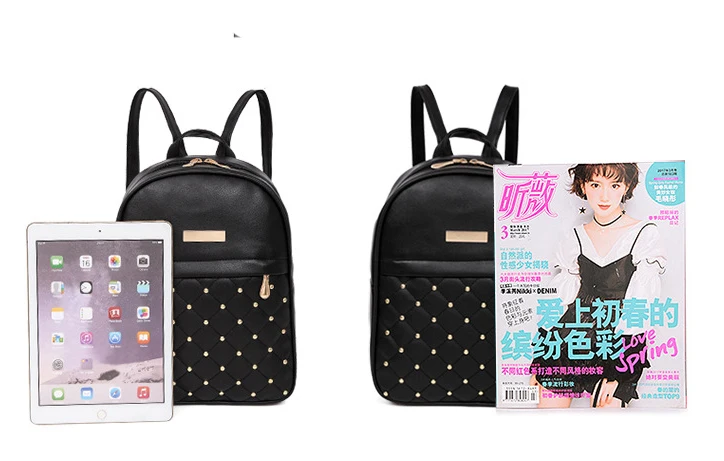 Fashionable Girl's Studded School Backpack 3
