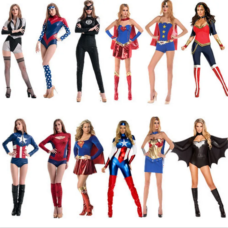2018 Sexy mujeres de Super heroína Cosplay traje fiesta vengadores