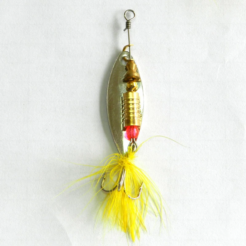 Cheapest hot sale Colorful metal wire bait spoon spinner feather lure