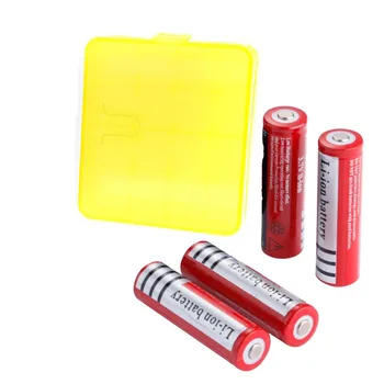 

GTF 4pcs 18650 batteries 3.7V 4200mAh Rechargeable Lio-on Battery for LED Flashlight Torch battery + 18650 Battery Holder Case