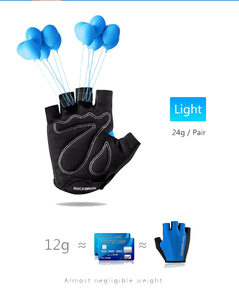 ROCKBROS Half Finger Bicycle Glove Outdoor Cycling Sports Breathable Gloves Bike Sponge Pad Professional Gloves Unisex RK0038 (2)