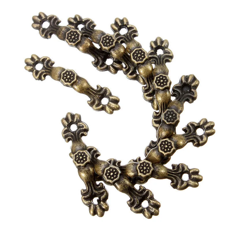 قيمة ممتازة 10 PCs مربع مقبض المقابض قوس الزخرفه البرونز لهجة 4.3 cm x 1 cm أثاث