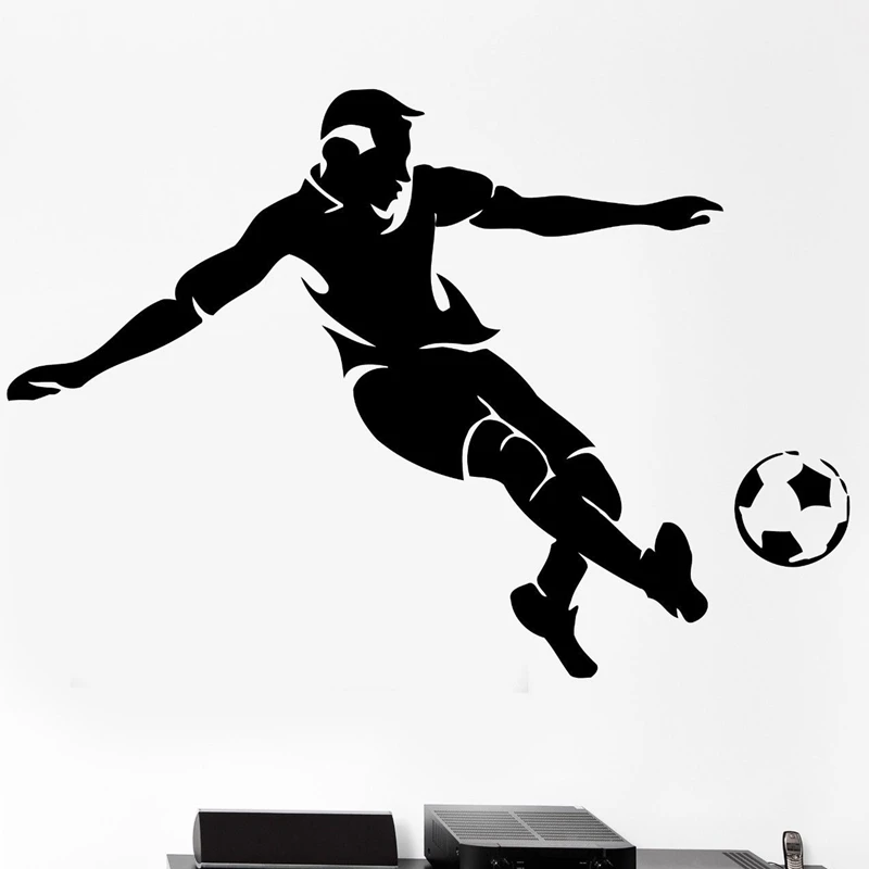 Football Player Sticker Sports Soccer Decal Name Posters Vinyl Wall Decals Pegatina Quadro Parede Decor Mural Football Sticker