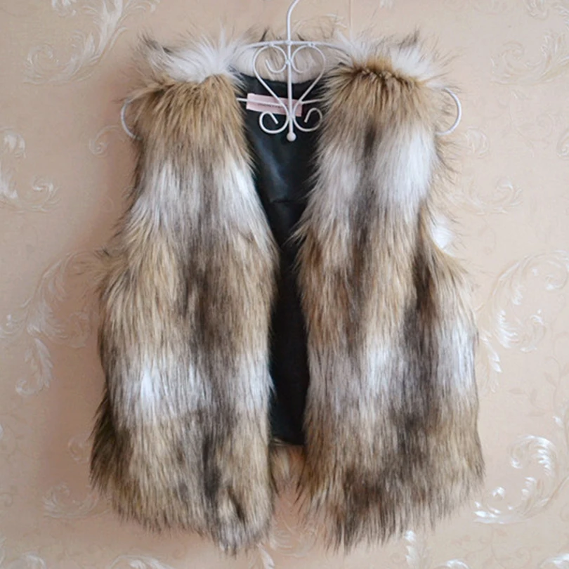 2018 Court Haute En Femmes Mode Taille Plus Nouveau Fausse Chaud Qualité De Manches Dame Photo Gilet Survêtement Renard Sans As Manteau Fourrure Épaisse zPqPg