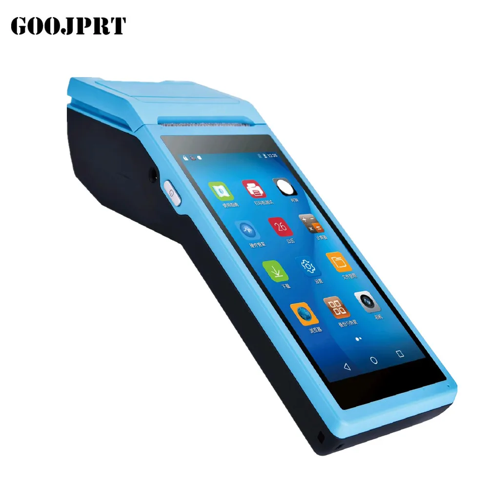 

Handheld mobile pos reader 1D 2D thermal Pos receive printer wifi barcode scanner handheld terminal Android 6.0 PDA