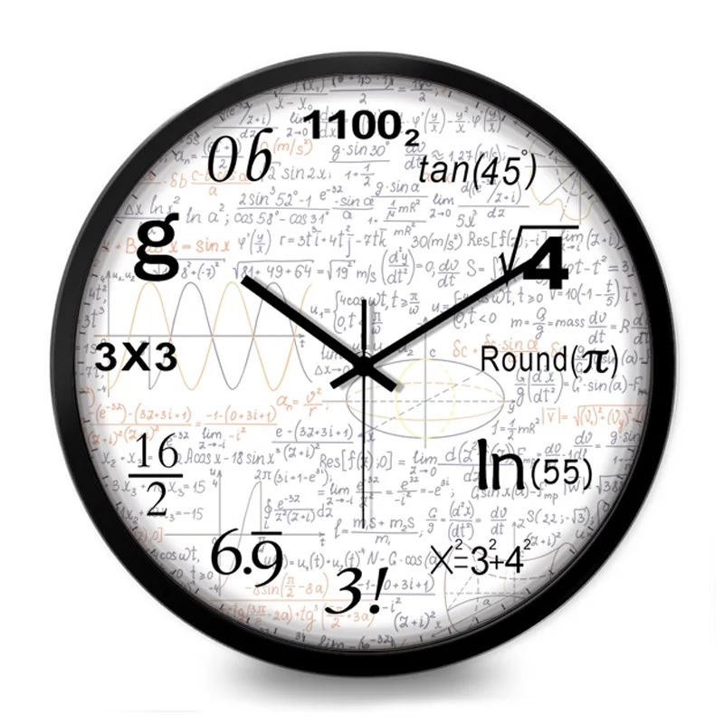 

Fun math formula icon classroom wall clock Creative math Trigonometric function mute round wall clock