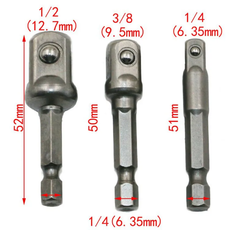 8 PCS Hex Shank Drive Power Drill Socket Extension Bit Adaptor Set Kits NEW
