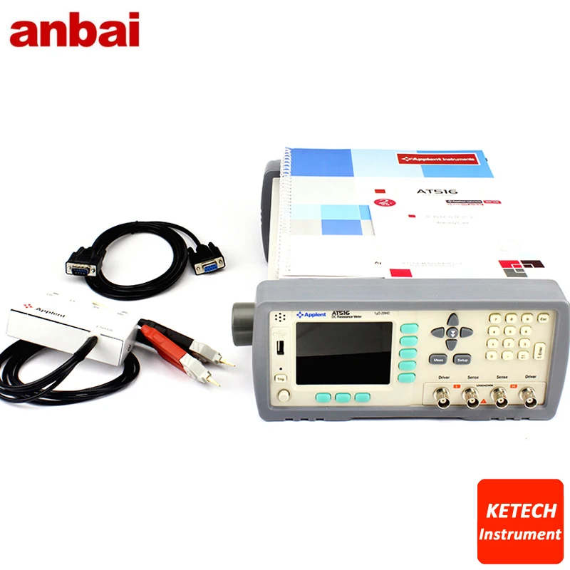 Микроомметр 0.05% 1u-20M Ом RS232 обработчик встроенный компаратор 3,5 ''TFT ЖК-дисплей прибор для измерения сопротивления AT516